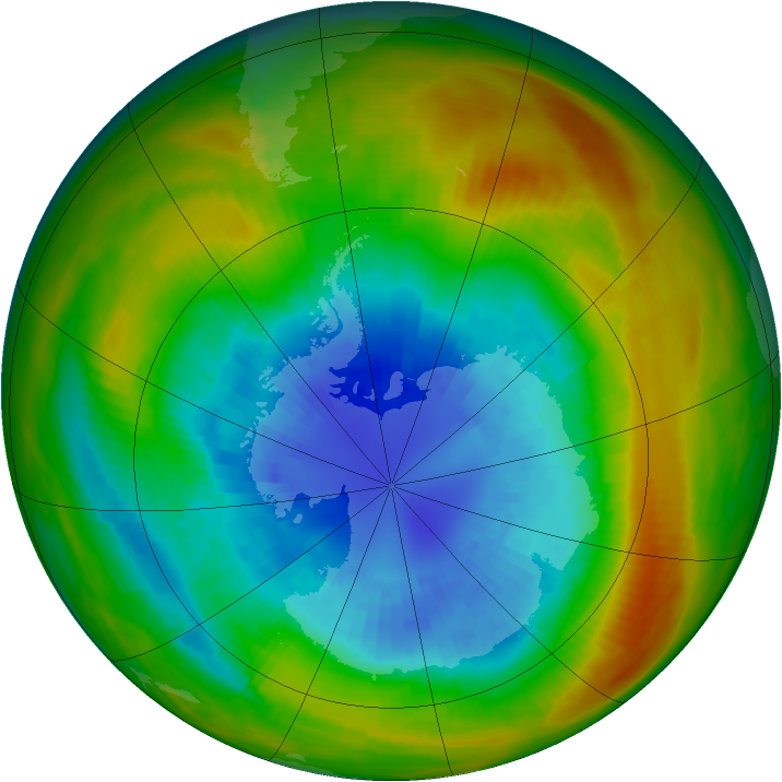Antarctic ozone map for 12 September 1983